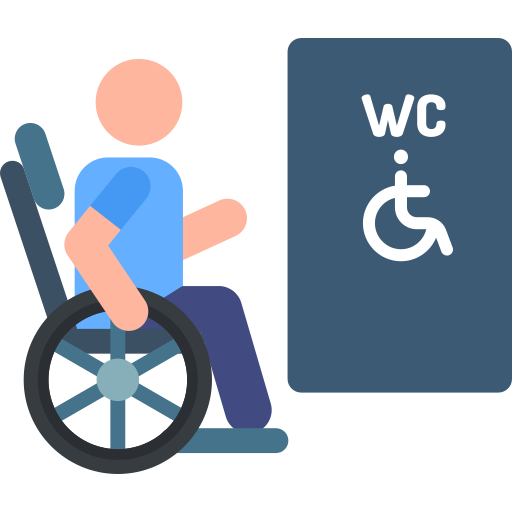 Wheel-chair accessible toilet