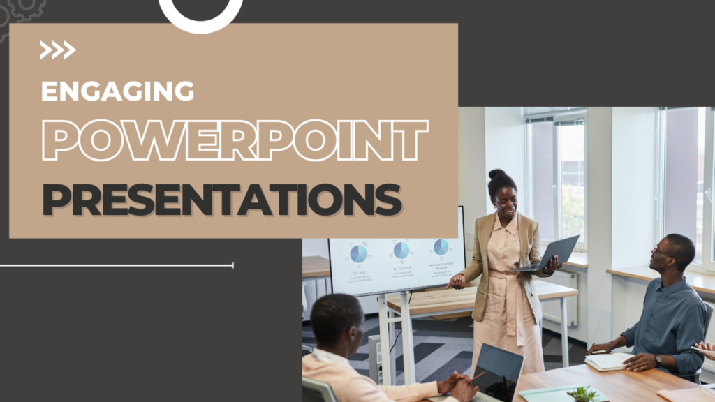 Business team learning professional Power Point presentation skills in a corporate training session.